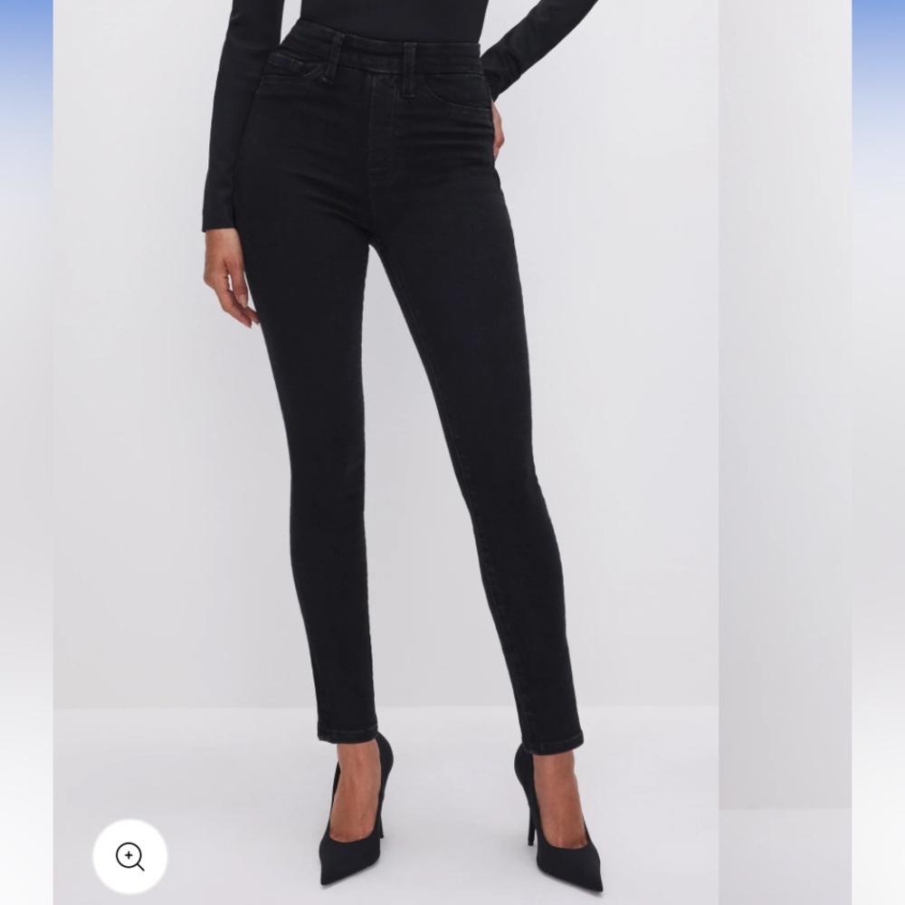 NWT Good American Black Pull On Skinny, Sz L